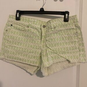GAP Green Patterned Jean Shorts